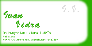 ivan vidra business card